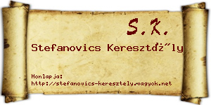 Stefanovics Keresztély névjegykártya